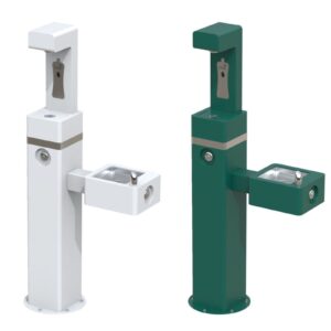 Outdoor Free-Standing Drinking Fountain (Dual Level) with Bottle Filler