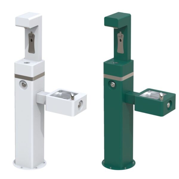 Outdoor Free-Standing Drinking Fountain (Dual Level) with Bottle Filler